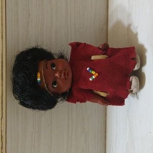 Vintage 1960's Eegee Native Indian Girl Rubber Figure